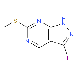 3-Iodo-6-(methylthio)-1H-pyrazolo[3,4-d]pyrimidine structure