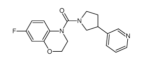 (7-Fluoro-2,3-dihydrobenzo[1,4]oxazin-4-yl)(3-(pyridin-3-yl)pyrrolidin-1-yl)methanone结构式