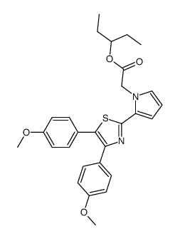 pentan-3-yl 2-[2-[4,5-bis(4-methoxyphenyl)-1,3-thiazol-2-yl]pyrrol-1-yl]acetate结构式