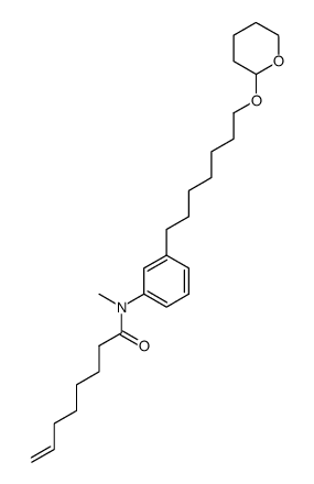 N-methyl-N-(3-(7-((tetrahydro-2H-pyran-2-yl)oxy)heptyl)phenyl)oct-7-enamide结构式