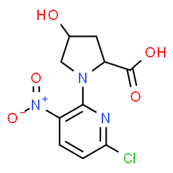 1-(6-chloro-3-nitro-2-pyridinyl)-4-hydroxy-2-pyrrolidinecarboxylic acid结构式