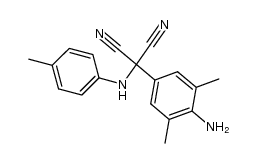 (4-amino-3,5-dimethylphenyl)-(p-toluidino)malononitrile结构式