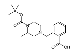 1-(2-羧基苯基甲基)-3-甲基-4-boc 哌嗪结构式