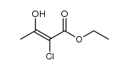 (E)-ethyl 2-chloro-3-hydroxybut-2-enoate结构式