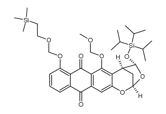 exo-(+/-)-2,5-methano-6-(methoxymethoxy)-8-[[2-(trimethylsilyl)ethoxy]methoxy]-4-[[tris(1-methylethyl)silyl]oxy]anthra[2,3-d]-1,3-dioxepane-7,12-dione结构式