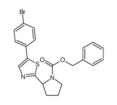 benzyl (2S)-2-[5-(4-bromophenyl)thiazol-2-yl]pyrrolidine-1-carbox ylate结构式