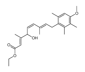 Ethyl-4-hydroxy-9-(4-methyoxy-2,3,6-trimethylphenyl)-3,7-dimethylnona-2,5,7-trienoat Structure