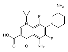 5-amino-7-(3-amino-1-piperidyl)-1-cyclopropyl-6,8-difluoro-4-oxo-quino line-3-carboxylic acid结构式