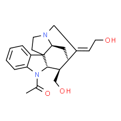 (19E)-1-Acetyl-19,20-didehydrocuran-17,18-diol Structure