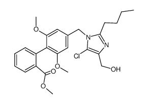 4'-((2-butyl-4-(hydroxymethyl)-5-chloro-1H-imidazolyl)methyl)-2',6'-dimethoxy(1,1'-biphenyl)-2-carboxylic acid methyl ester Structure