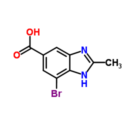 7-Bromo-2-methyl-1H-benzoimidazole-5-carboxylic acid structure