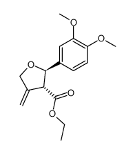 ethyl rac-(2R,3R)-2-(3,4-dimethoxyphenyl)-4-methylenetetrahydrofuran-3-carboxylate结构式