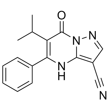 6-异丙基-7-氧代-5-苯基-4,7-二氢吡唑并[1,5-A]嘧啶-3-腈结构式