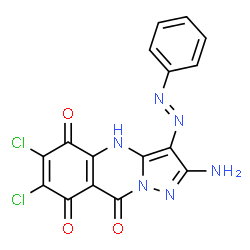 Pyrazolo[5,1-b]quinazoline-5,8,9(4H)-trione,2-amino-6,7-dichloro-3-(phenylazo)- (9CI)结构式