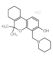 6,6-dimethyl-4-(piperidin-1-ylmethyl)-7,8,9,10-tetrahydrobenzo[c]chromen-3-ol,hydrochloride Structure