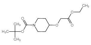 1-Boc-4-乙氧基羰基甲氧基哌啶结构式