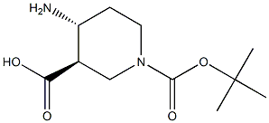 (3R,4R)-4-amino-1-(tert-butoxycarbonyl)piperidine-3-carboxylic acid Structure