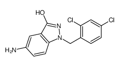 5-amino-1-[(2,4-dichlorophenyl)methyl]-2H-indazol-3-one结构式