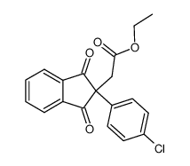 [2-(4-Chloro-phenyl)-1,3-dioxo-indan-2-yl]-acetic acid ethyl ester Structure