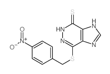 2-[(4-nitrophenyl)methylsulfanyl]-3,4,7,9-tetrazabicyclo[4.3.0]nona-1,6,8-triene-5-thione structure