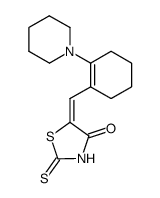 5-(2-piperidin-1-yl-cyclohex-1-enylmethylene)-2-thioxo-thiazolidin-4-one结构式