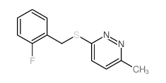 Pyridazine,3-[[(2-fluorophenyl)methyl]thio]-6-methyl- structure