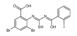 3,5-DIBROMO-2-[[[(2-IODOBENZOYL)AMINO]THIOXOMETHYL]AMINO]-BENZOIC ACID结构式