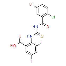 5-[[[(2-BROMO-3,5-DIIODOBENZOYL)AMINO]THIOXOMETHYL]AMINO]-2-CHLORO-BENZOIC ACID Structure