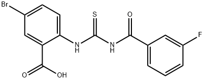 5-bromo-2-[[[(3-fluorobenzoyl)amino]thioxomethyl]amino]-benzoic acid结构式