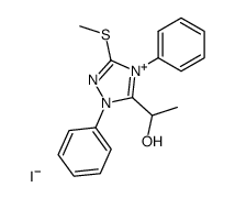 5-(1-hydroxyethyl)-3-methylthio-1,4-diphenyl-1,2,4-triazolium iodide Structure