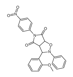 6-(2-methoxyphenyl)-3-(4-nitrophenyl)-7-phenyl-8-oxa-3,7-diazabicyclo[3.3.0]octane-2,4-dione structure