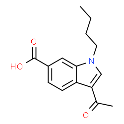 3-ACETYL-1-BUTYL-1H-INDOLE-6-CARBOXYLICACID结构式