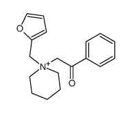 2-[1-(furan-2-ylmethyl)piperidin-1-ium-1-yl]-1-phenylethanone结构式