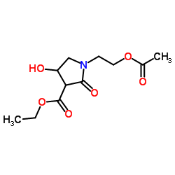 2-(3-Carbethoxy-4-hydroxypyrrolidin-2-on-1-yl)ethyl acetate Structure