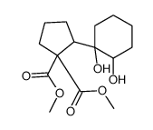 dimethyl 2-(1,2-dihydroxycyclohexyl)cyclopentane-1,1-dicarboxylate结构式