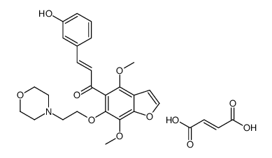 (E)-1-[4,7-dimethoxy-6-(2-morpholin-4-ium-4-ylethoxy)-1-benzofuran-5-yl]-3-(3-hydroxyphenyl)prop-2-en-1-one,(Z)-4-hydroxy-4-oxobut-2-enoate Structure