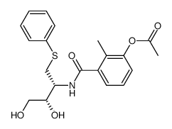 3-(((2R,3S)-3,4-dihydroxy-1-(phenylthio)butan-2-yl)carbamoyl)-2-methylphenyl acetate Structure