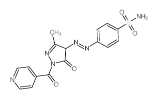 4-[[3-methyl-5-oxo-1-(pyridine-4-carbonyl)-4H-pyrazol-4-yl]diazenyl]benzenesulfonamide结构式