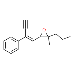 Oxirane, 2-methyl-3-[(1E)-2-phenyl-1-buten-3-ynyl]-2-propyl- (9CI) structure