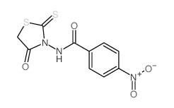 4-nitro-N-(4-oxo-2-sulfanylidene-thiazolidin-3-yl)benzamide结构式