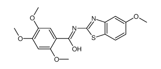 2,4,5-trimethoxy-N-(5-methoxy-1,3-benzothiazol-2-yl)benzamide结构式