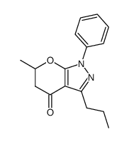 6-Methyl-1-phenyl-3-propyl-5,6-dihydro-1H-pyrano[2,3-c]pyrazol-4-one结构式