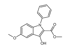 3-hydroxy-5-methoxy-1-phenyl-1H-indole-2-carboxylic acid methyl ester结构式