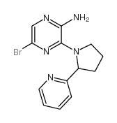 5-溴-3-(2-吡啶基-2-吡咯烷-1-基)-吡嗪基-2-胺结构式