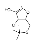 5-(tert-butylsulfanylmethyl)-4-chloro-1,2-oxazol-3-one结构式