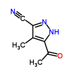 Pyrazole-3(or 5)-carbonitrile, 5(or 3)-acetyl-4-methyl- (7CI)结构式