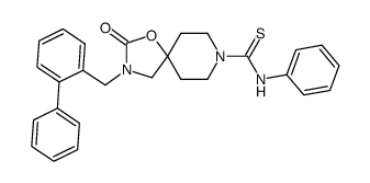 3-biphenyl-2-ylmethyl-2-oxo-1-oxa-3,8-diazaspiro[4.5]decan-8-carbothioic acid phenylamide Structure
