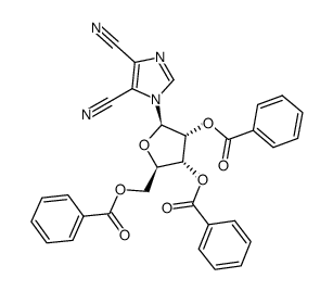 1-(2,3,5-tri-O-benzoyl-β-D-ribofuranosyl)-4,5-dicyanoimidazole结构式