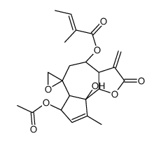 [(3aR,4R,6R,6aR,7R,9aS,9bS)-7-acetyloxy-9a-hydroxy-9-methyl-3-methylidene-2-oxospiro[3a,4,5,6a,7,9b-hexahydroazuleno[4,5-b]furan-6,2'-oxirane]-4-yl] (Z)-2-methylbut-2-enoate Structure