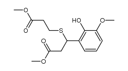 methyl 3-(2-hydroxy-3-methoxyphenyl)-3-((3-methoxy-3-oxopropyl)thio)propanoate结构式